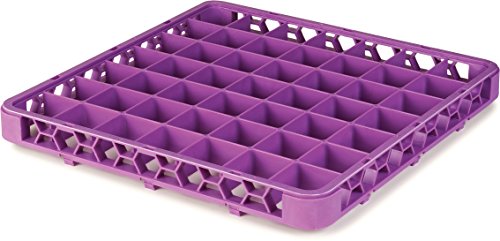 Carlisle FoodService Products RE49C89 OptiClean Polypropylene 49-Compartment Divided Glass Rack Extender, 1.78" x 19.75" x 19.75", Lavender (Case of 6)