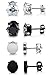 FUNRUN 4 Pairs Stainless Steel Stud Earrings for Men Women CZ Round Earrings Black 6mm