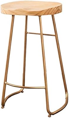 Vintage Metal Barstools Wood Top Bar Stools Backless With Footrest