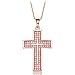 NEEMODA for Women Cross Necklace Pendant Fashion Jewelry Cubic Zirconia Religious Gift for Her Birthday Anniversary Valentines Day Rose Gold Plated