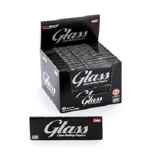 FULL BOX GLASS 1 1/4 CLEAR CELLULOSE Cigarette rolling papers - 24 Pack/40 count (Best Clear Rolling Papers)