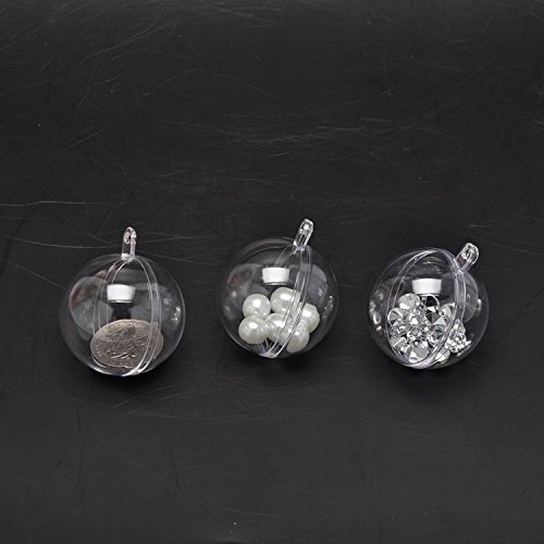 SelfTek 10 Set Bath Bomb Mold Candy Box Craft Plastic Sphere Molds Ornament Fillable Hanging DIY Ornament Balls for Wedding Party Christmas Ball Decor Gift 2 Size - Thumbnail 3