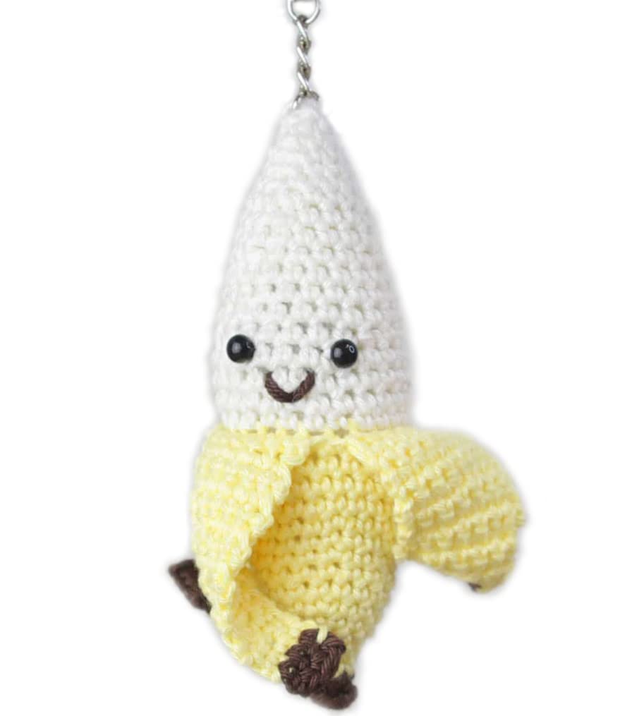 Crochet Kit for Making Yourself with Instructions and Material for Banana Bag Trailer Approx. 12 cm