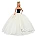 BARWA Beige Wedding Dress with Veil Evening Party Princess Beige Gown Dress for 11.5 Inch Girl Doll