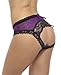 Sofishie Sexy Midnight Open Back Bow-Tie Panty/Panties/Underwear - Purple Lace - XL