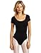 Danskin Women's Short-Sleeve Leotard, Black, Small