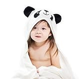 3in1 Combo Premium Bamboo Hooded Baby Towel Large&Thick 680GSM | Extra Soft W/Hood & Panda Ears, Bamboo Washcloth, Organic Cotton Bandana Bib | 35