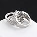 UOKOHO 3 Piece S925 Silver Engagement Rings Set Princess Cut Synthetic Diamond Halo Infinity Wedding Bridal Ring Band for Women Size 8