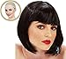 Short Black Bob Wig Bangs Mia Wallace Gatsby Costume 1920s Flapper Wigs Women