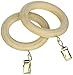 Wood Drapery Rings w/Eyelet & Removeable Clip - Kirsch Wood Trends - 1 3/8