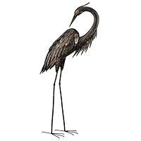 Regal Art &Gift Preening Bronze Heron Standing Art, 43-Inch