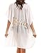 MIRMARU Women's Summer Swimwear Bikini Beach Cover Up with Trendy Lettering.(LOF715-White)