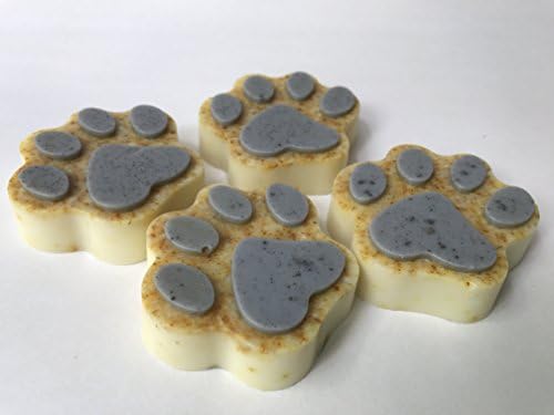 Handmade Puppy Paw Soap Set of 4. Three Butter MP Soap, Oatmeal, Glycerin and Essential oils. So gentle - you can use it as Shampoo for Dogs.