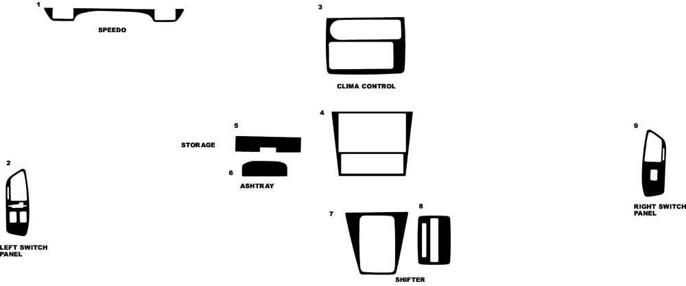 Rdash Dash Kit Decal Trim for Honda Prelude 1988-1991 - Gloss (Red)