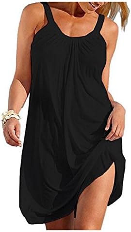 Sierry Womens Beach Cover up Casual Beachwear Summer Sleeveless Short Mini Dress