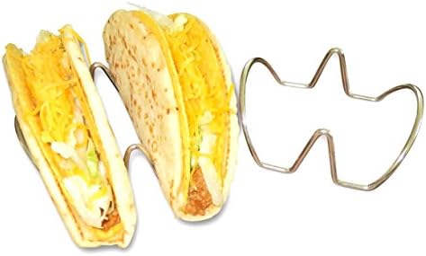 Premium Stainless Steel Taco Stand Up Holders Hard or Soft Shell Tacos Mexican Food Rack for Oven Grill and Dishwasher Safe Nacho Sausage Taco Holders