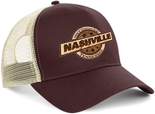 Nashville Trucker Cap, old school rockabilly baseball cap, chocolate caramel brown