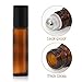 Glass Roller Bottles - Amber, 10ml, Pack of 8 by Proteove, Stainless Steel Roller Balls and Droppers Included