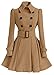 Generic Womens Stylish Double-Breasted Belted Long Peacoats