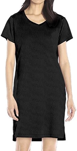 Women's NZRU New Zealand Rugby Union V-neck Short Sleeve Loose T-Shirt Dress Black XL