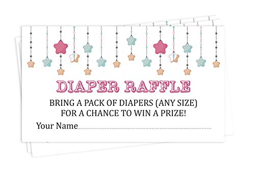 Inkdotpot 30 Baby Shower Diaper Raffle Ticket Lottery Insert Cards Supplies Games For Baby Shower Party Twinkle Twinkle Little Star Bring A Pack Of Diapers To Win Favors Gifts And Prizes