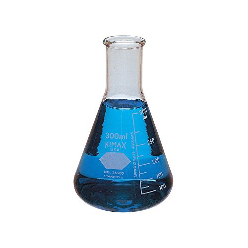 Kimble 26500-6000 Borosilicate Glass Narrow Mouth Erlenmeyer Flasks with Capacity Scale, 6000 ml Capacity, 1500 to 6000 ml Graduation Range, 500 ml Graduation Interval - Thumbnail 2