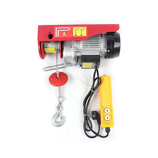 Elektrische Seilwinde 510W 220V 100kg bis 200kg Hubhöhe 12m Bauseilwinde Kabelfernbedienung Seilzug Motorwinde Hebezug – Bild 4