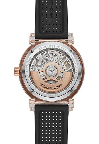 Michael-Kors-Herren-Analog-Automatik-Uhr-mit-Silikon-Armband-MK9041