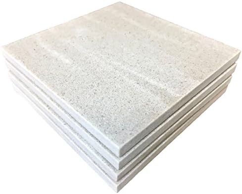 Stony Coasters - Quartz Stone Coasters - Glacier Sand (Set of 4, Beige/White) Made in the USA