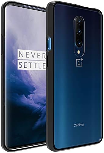 OnePlus 7 Pro Case, URMax Ultra [Slim Thin] Shock Absorbing Air Hybrid Crystal Hard Clear Back Cover with Flexible TPU Bumpers Soft Fit Phone Protective Case for OnePlus 7 Pro - Black