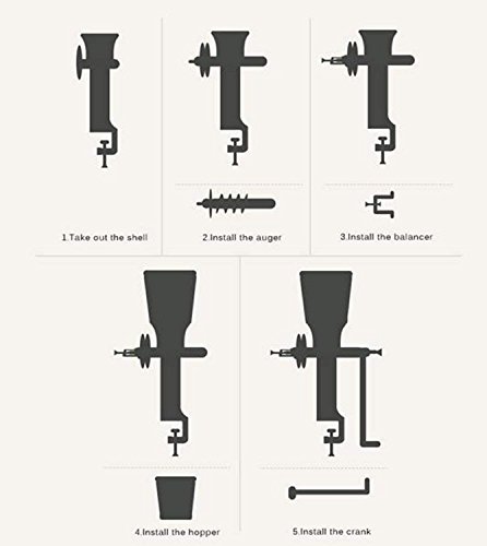 Yosoo 5L Handgetreidemühle Handkaffeemühle Handmühle Kornmühle Mühle Kaffeemühle Nussmühle - ca. 32x43cm – Bild 7