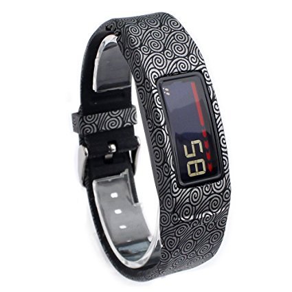UK SELLER, New Replacement Band For GarMin vivofit 2 / No Tracker (SILVER PATTERNED)