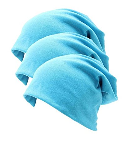 3 Pack Unisex Soft Comfy Cotton Beanie Sleep and Chemo Cap Hats for Hairloss, Cancer