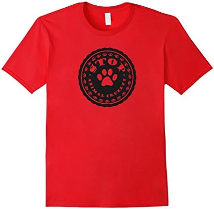 Men's STOP Animal Cruelty T-Shirt - PAW stop Animal TShirt Medium Red