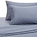Amazon Brand – Pinzon 500-Thread-Count Pima Cotton Sateen Bed Sheet Set -King, Flint Blue