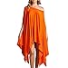 TINYHI Charm Women Oversized Orange Bat-wing Sleeve Cloak Cold Shoulder Loose kaftan