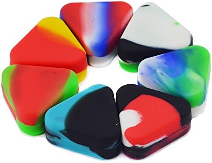 Eoozon 1.5ml Triangle Shape Non-stick Silicone Jars Dab Wax Trigon Container Pop Top Cap,10Pack