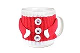 Funny Winter Christmas Holiday Cozy Knitted Tea and Coffee 11 Oz Santa Sweater Gift Ceramic Mug