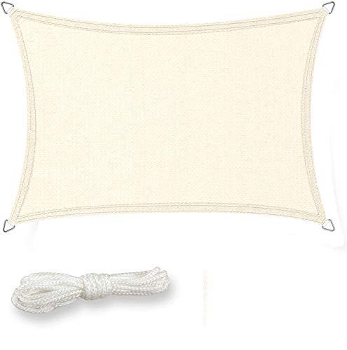 bonsport Marken Sonnensegel Sonnenschutz Rechteck rechteckig viereckick 2,5x4 m Creme