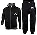 X-2 Mens Tracksuit Athletic Full Zip Fleece Jogging Sweatsuit Activewear Hooded Top