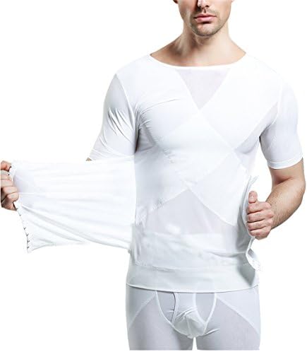 Yamiyahaha Gynecomastia Compression Hide Man Moobs Abdomen Slimming Chest Binders T-Shirt