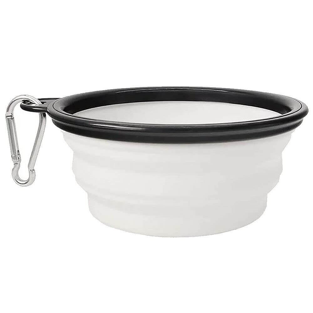 Camping Bowl Collapsible Dish Foldable Travel Portable Pop Up Silicone Hiking Walking Outdoor (White) — image 1