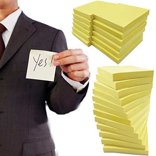 Sticky Notes 3 in x 3 in, 12 Pack Canary Yellow SelfSticky Notes Pad, 100 Sheets/Pad, 1 Colors