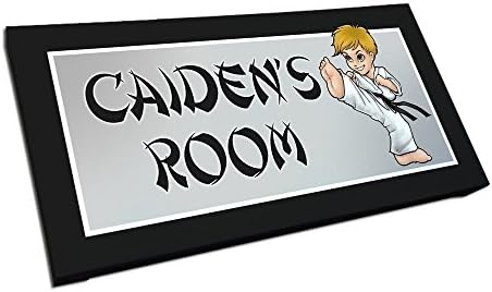 Boy Karate Door Sign with Personalized Name and Custom Colors