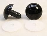 Sassy Bears 24mm Solid Black Safety Eyes for Bear, Doll, Puppet, Plush Animal and Craft - 5 Pairs