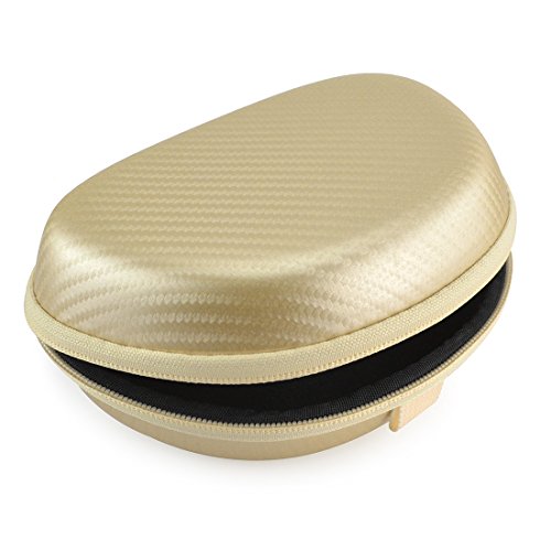 Geekria Headphone Case for Beats Solo2, Solo 2 Wireless, Solo2 Wired, Beats Solo 3 Headphones Hard Shell Carrying Case/UltraShell Headset Protective Travel Bag with Space for Cable, Parts (Gold)