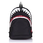Urmiss 3D Cool Shark Canvas Backpack Book Bag School Backpacks Travel Bags for Teen Girls Boys Men Women Kids