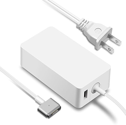 Aisilk 45W AC Power Adapter for Macbook 11' and 13' with Retina Display (MD592LL/A) A1435/A1465/A1436/A1466 with Magsafe 2 Magnetic Connector, USB Port &amp; 12 feet Cable