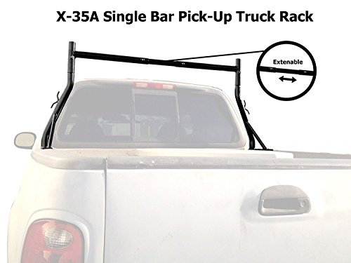 AA-Racks Model X35-A Universal Single Bar Pickup Truck Utility Ladder Rack Matte Black - Thumbnail 7
