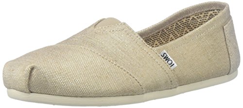Toms women s 10008015 metallic burlap alpargata flat, n…